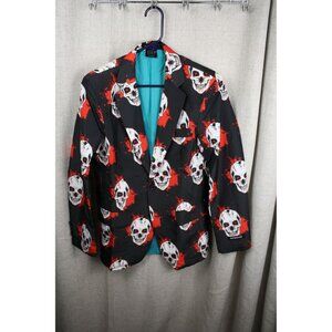 Men's Suitmeister Skull Blazer with Matching Tie Size Small
